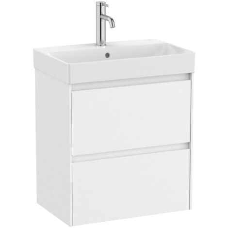 Pack Unik compact blanc meuble bas avec 2 tiroirs + lavabo ONA - ROCA