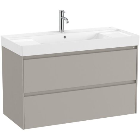 Pack Unik élément bas 2 tiroirs + lavabo ONA - ROCA Couleur : Gris sablé