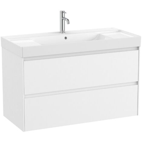 Pack Unik élément bas avec 2 tiroirs + lavabo ONA - ROCA Couleur : Blanc mat