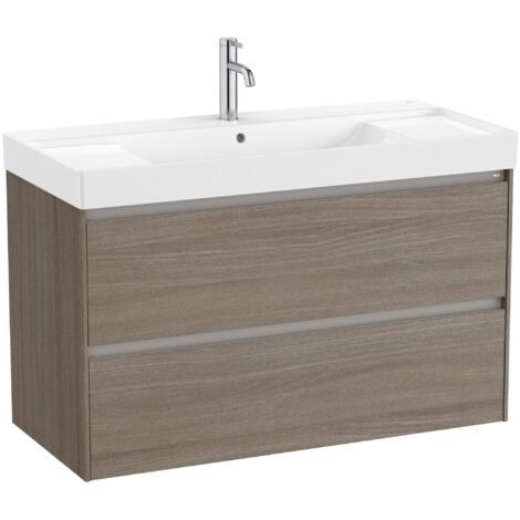 Pack Unik élément bas avec 2 tiroirs + lavabo ONA - ROCA Couleur : Orme foncé