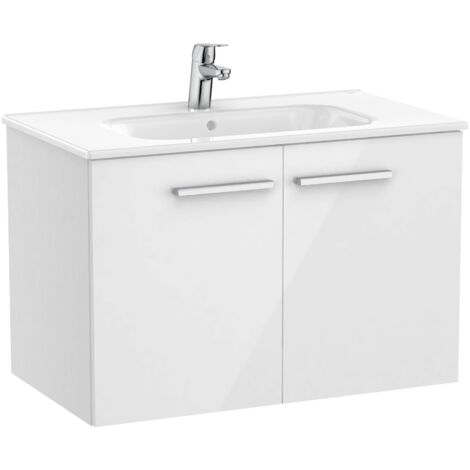 Pack Unik élément bas avec portes + lavabo VICTORIA - ROCA Couleur : Blanc brillant