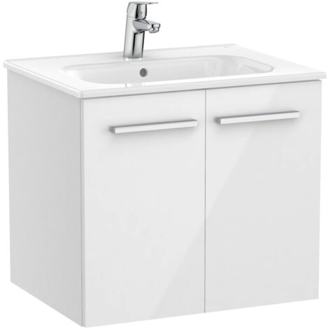 Pack Unik élément bas avec portes + lavabo VICTORIA - ROCA Couleur : Blanc brillant