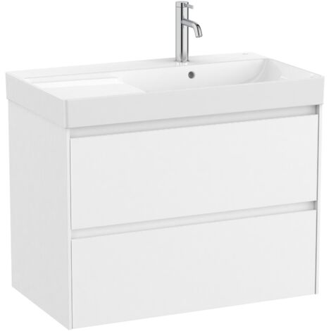 Pack Unik Meuble 2 tiroirs + lavabo ONA - ROCA Couleur : Blanc mat - Position du lavabo : Gauche