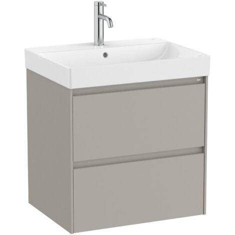 Pack Unik Meuble 2 tiroirs + lavabo ONA - ROCA Couleur : Gris sablé