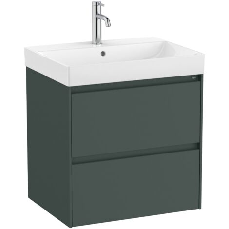 Pack Unik Meuble 2 tiroirs + lavabo ONA - ROCA Couleur : Vert mat