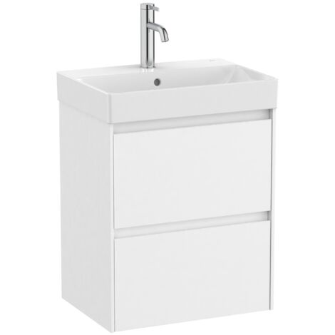 Pack Unik meuble bas compact avec 2 tiroirs + lavabo ONA - ROCA Couleur : Blanc mat - Dimensions : 500x360x645 mm