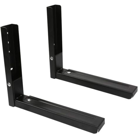 Pack Universal Microwave Wall Mount Bracket Foldable Microwave Oven Rack Coffee Machine Holder Support 100lbs Black