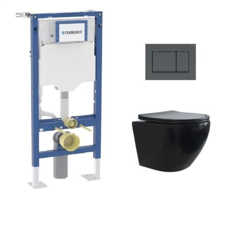 Pack UP320 + Cuvette sans bride KELOS Flush Noir Mat + Sigma 30 Noir Mat