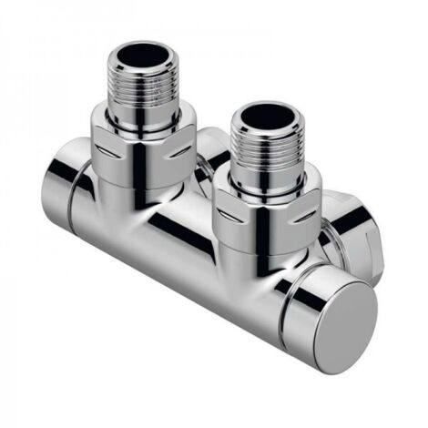 Pack vanne d'isolement en H kit T CHROME coudé ACOVA - 991628