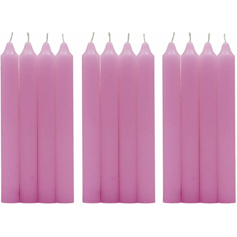 

Pack Velas de mesa Cilíndricas sin perfume 17.5 cm Cera de parafina con mechas de Algodón Velas Largas de colores (ROSA, 48 VELAS)