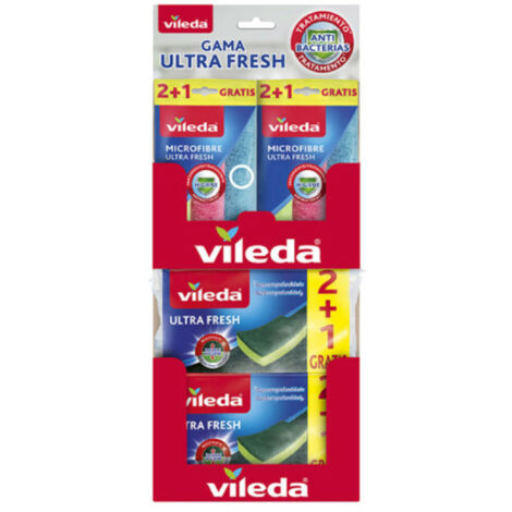 Pack VILEDA nettoyage 6 chiffons microfibres et 8 éponges