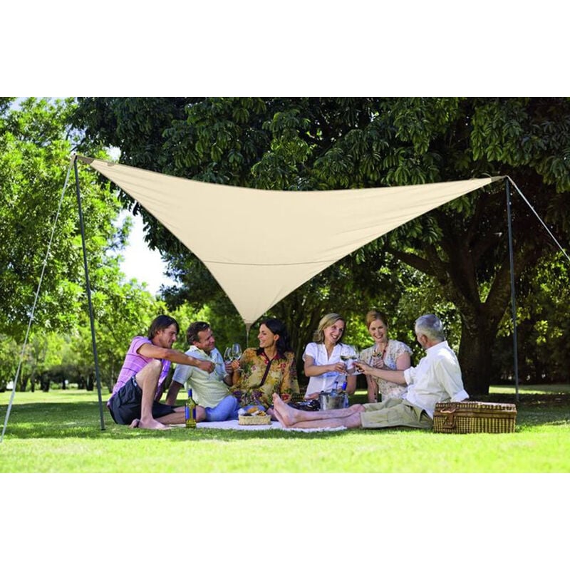 Pack voile d'ombrage triangulaire Camping Serenity 5m sable - JARDILINE - VK555 SABLE - Sable