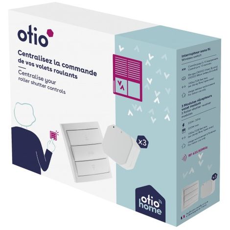 Pack volets roulants télécommandés (1 télécommande + 3 modules) - Otio