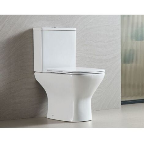 Pack WC à poser AMPIFOLIS 60x36,5x79 cm avec abattant à frein de chute