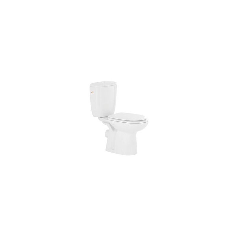 Pack wc Ancoflash Anconetti Blanc - Sortie horizontale - Charnières abattant Inox