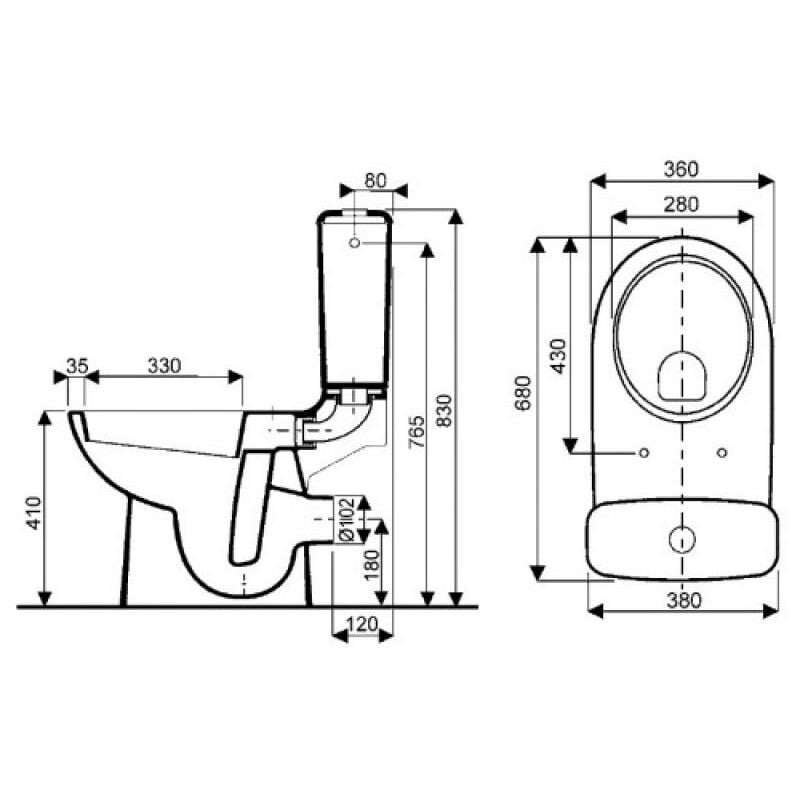 Geberit - Pack wc au sol Renova avec sortie horizontale et abattant Duroplast standard