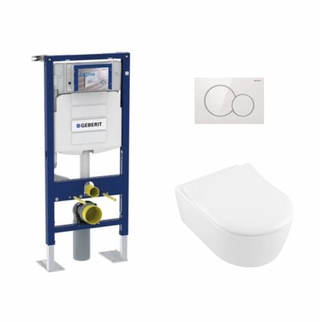 Pack WC Geberit UP320 + Cuvette Avento Villeroy & Boch + Plaque Sigma