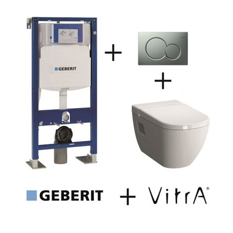 Pack WC Geberit UP320 + Cuvette D-Light VitraFresh + Sigma Chromé Mat