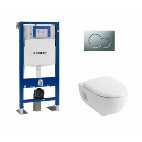 Pack WC Geberit UP320 + Cuvette Prima+ ALLIA + Plaque Sigma Chromé mat