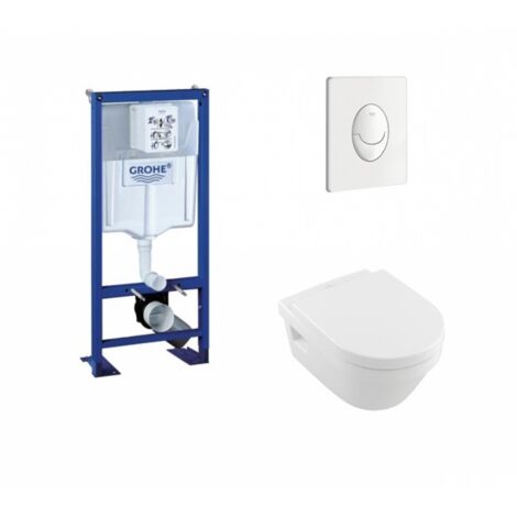 Pack WC Grohe Rapid SL + Cuvette Architectura TwistFlush + Plaque Blanche