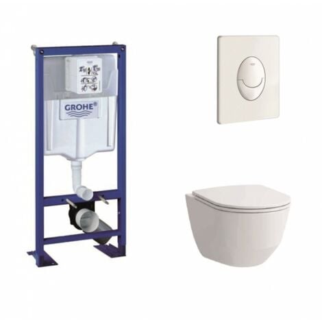 Pack Grohe Rapid SL + Cuvette Rimless Laufen Pro + différentes plaques