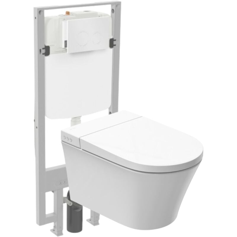 Jacob Delafon - Pack wc lavant sans bride Seine avec télécommande + bâti support