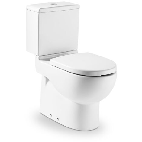 Pack WC "Meridian" Confort, réservoir attenant et abattant double thermodur antibactérien avec lunette anti-contact