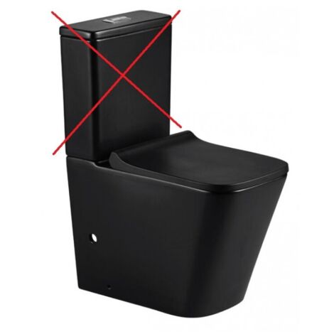 Pack WC noir à poser IOS 81x60,5x34 cm avec abattant à frein de chute-Noir-Noir-34 --