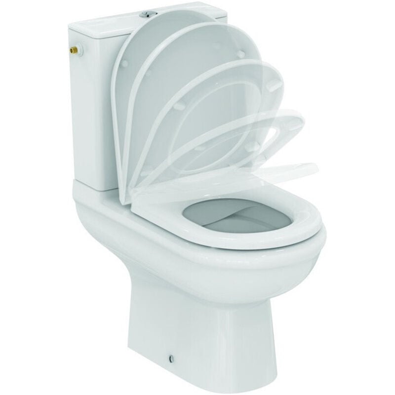 Pack combiné WC au sol EXACTO sans bord de chasse, avec softcosing, 365 x 620 blanc IDEAL STANDARD