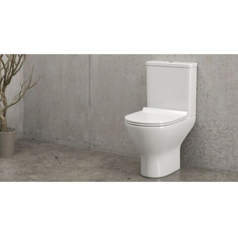 Pack WC Rimless à poser AMPIFOLIS ROUND 65x36x83 cm avec abattant à frein de chute