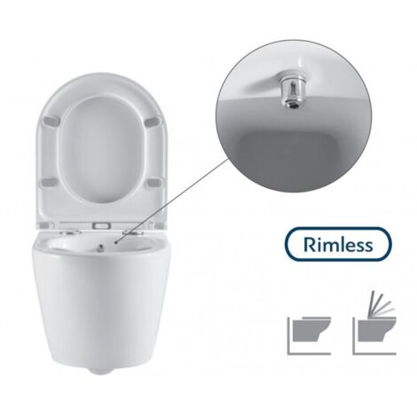 Pack WC Rimless avec fonction bidet suspendu MILOS 49,5x36x33 cm