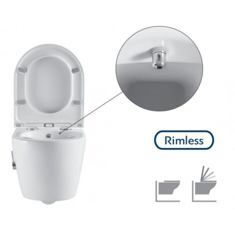 Pack WC Rimless avec fonction bidet suspendu MILOS 49,5x36x33 cm