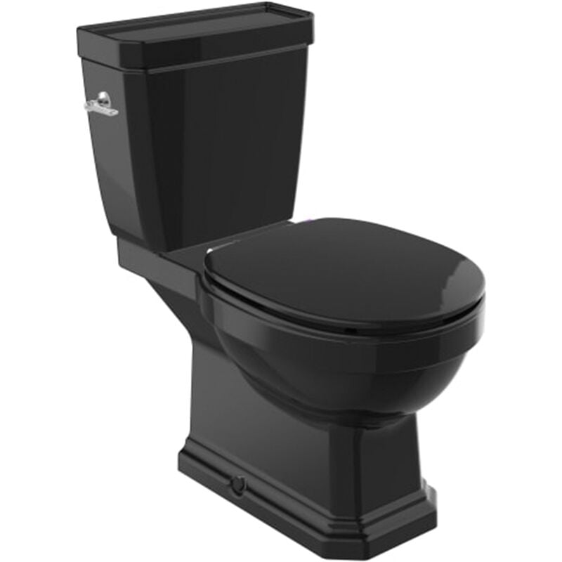 Pack wc sans bride carmen évacuation duale avec abattant frein de chute - Noir Roca
