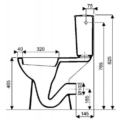 Pack WC surélevé BASTIA 3/6L sortie horizontale blanc - GEBERIT