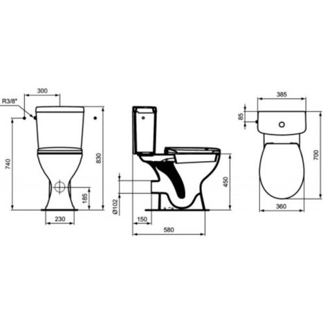 Pack WC surélevé Ulysse SH - PORCHER
