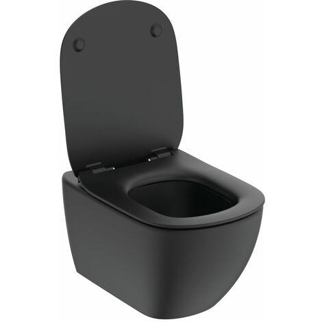 Pack WC suspendido Tesi AquaBlade - Negro mate - Asiento abatible ultrafino Ideal Standard