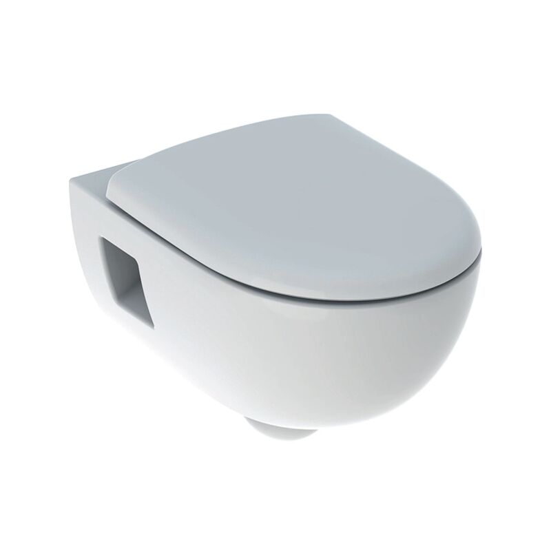Pack wc suspendu Renova 53cm semi-caréné Rimfree abattant ralenti et déclipsable blanc Geberit