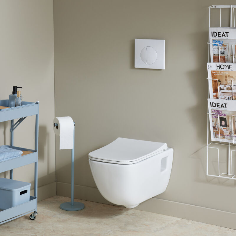 Siamp - Pack wc suspendu bati universel + cuvette sans bride aqua