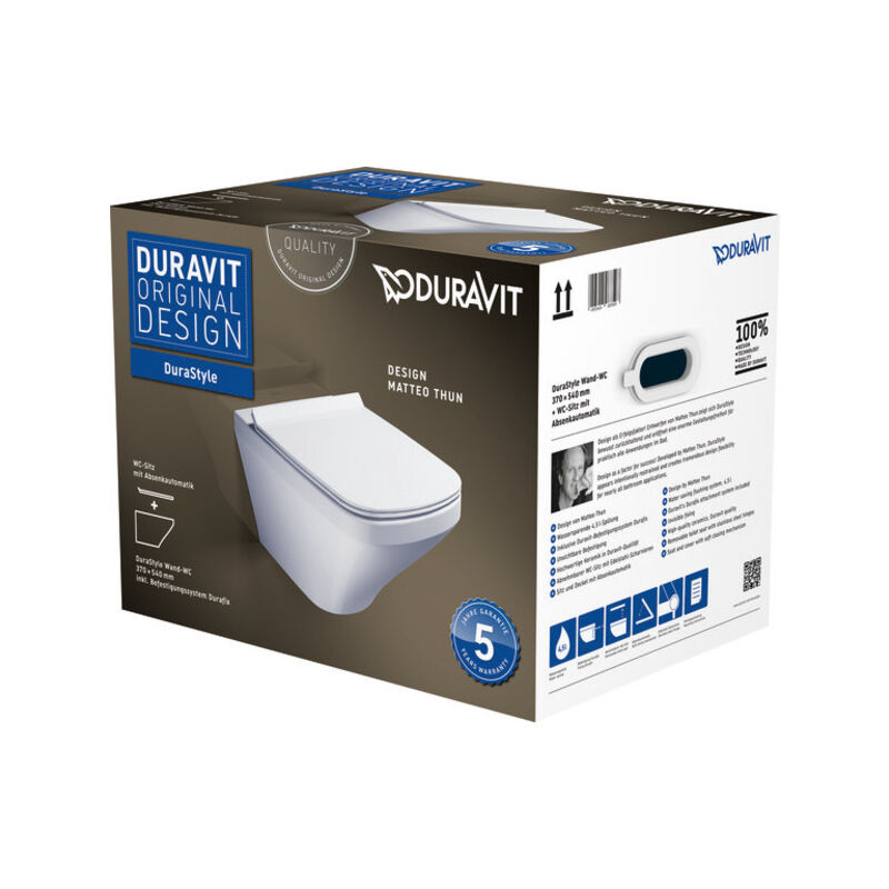 DURAVIT  DuraStyle mural WC 45520900A1 blanc, avec si&egrave;ge WC