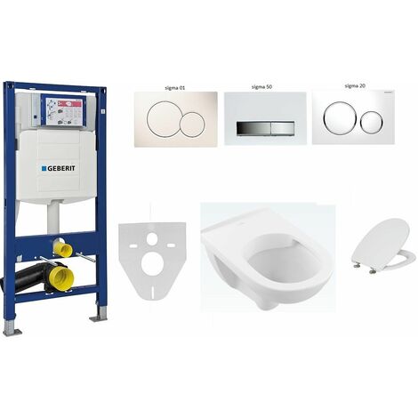 Pack Wc suspendu Geberit et O.novo DirectFlush  Plaque de commande geberit: Sigma01 blanc