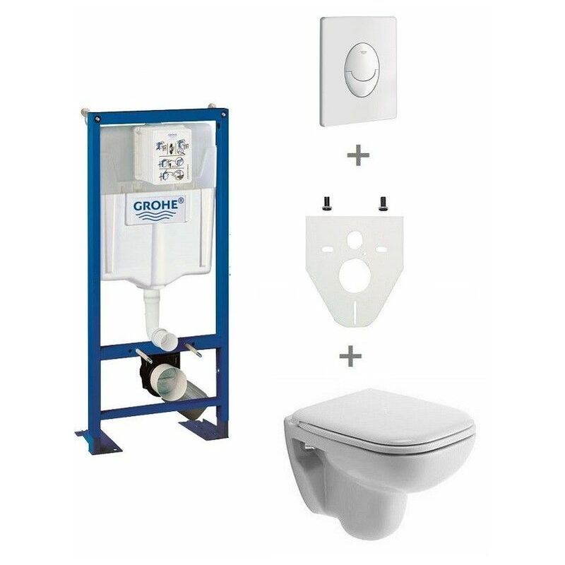 Pack Wc Suspendu Grohe Cuvette Courte Blanc Blanc Brillant Abattant Standard Pack Cuvette Courte48913