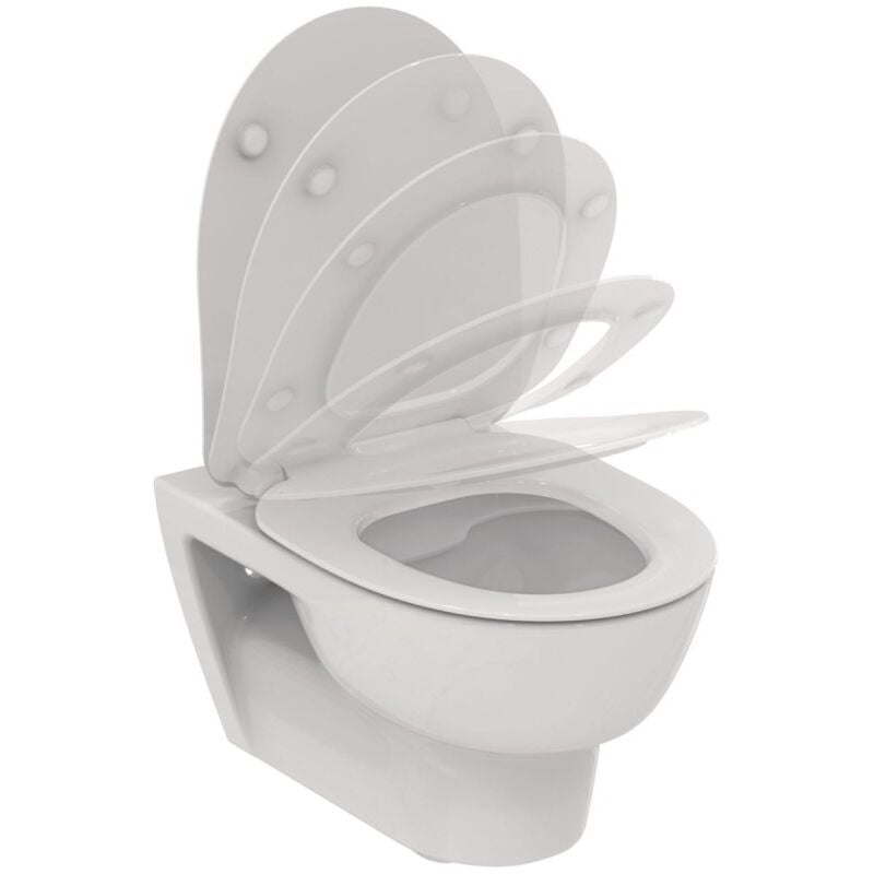 Pack wc Suspendu Porcher Okyris Sans Bride Avec Abattant Universel Blanc - P099701