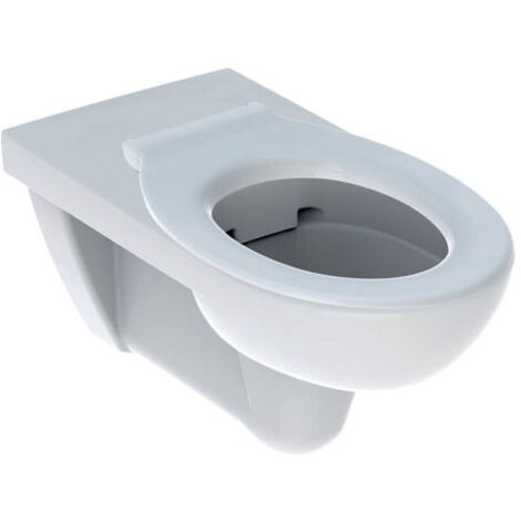 Geberit – Cuvette WC suspendue rallongée sans bride – Abattant thermodur déclipsable – Adapté PMR – Longueur 70 cm pour transfert latéral