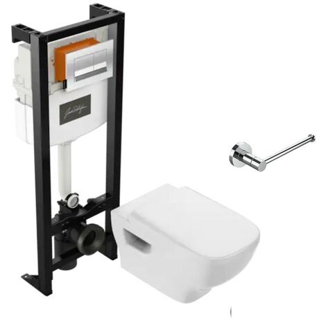 Ideal Standard ProSys - Ensemble pour WC suspendu, WC japonais et abattant  TECEone, Plaque de déclenchement Oleas M2, Rimless, SoftClose, chrome  ProSys80M SP129