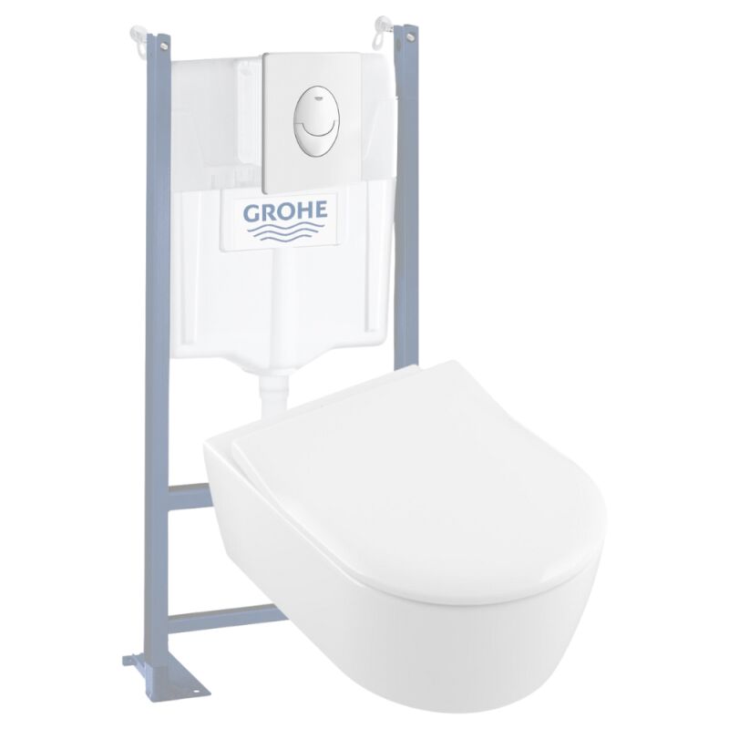 Villeroy&boch - Pack wc suspendu sans bride villeroy et boch Avento + abattant + plaque + bâti