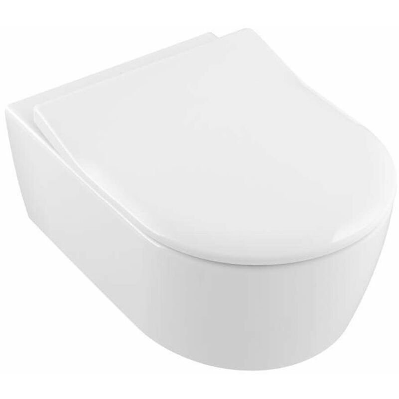 Villeroy & Boch – Cuvette WC suspendu avec abattant SoftClosing – Technologie DirectFlush – Céramique sanitaire blanc alpin – Dimensions 370x530mm - 5656RS01