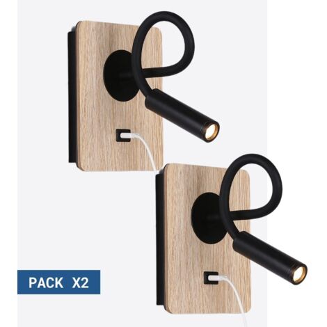 Pack x 2 - Flexible Wandleuchte mit USB Anschluss LONDON USB -