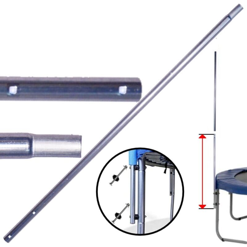 Sos Trampoline - Pack x 8 - Montant 105cm - 2 Trous - Diamètre 25mm - Pour Filet Trampoline (Partie Basse)