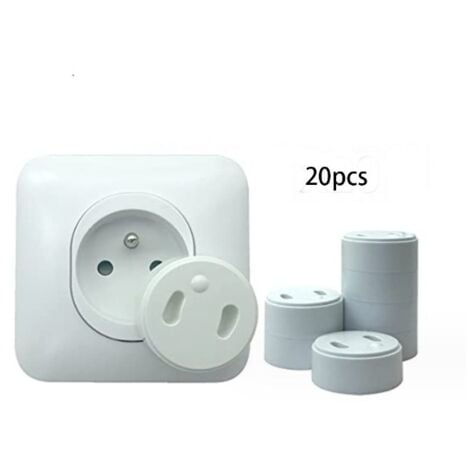 CSPARKV [Pack x20] Removable French Baby Socket Cover [Without Key or Adhesive] - Baby Socket Cover - Home Safety and Childcare for Electrical Outlet Protection