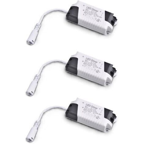 Pack x3 Transformateur Driver 18W-24W DC, entrée multi-tension 85-265V Ac 50/60Hz, sortie 36-72 Vdc 240-260 mA. Valable pour remplacer les downlights et autres équipements LED